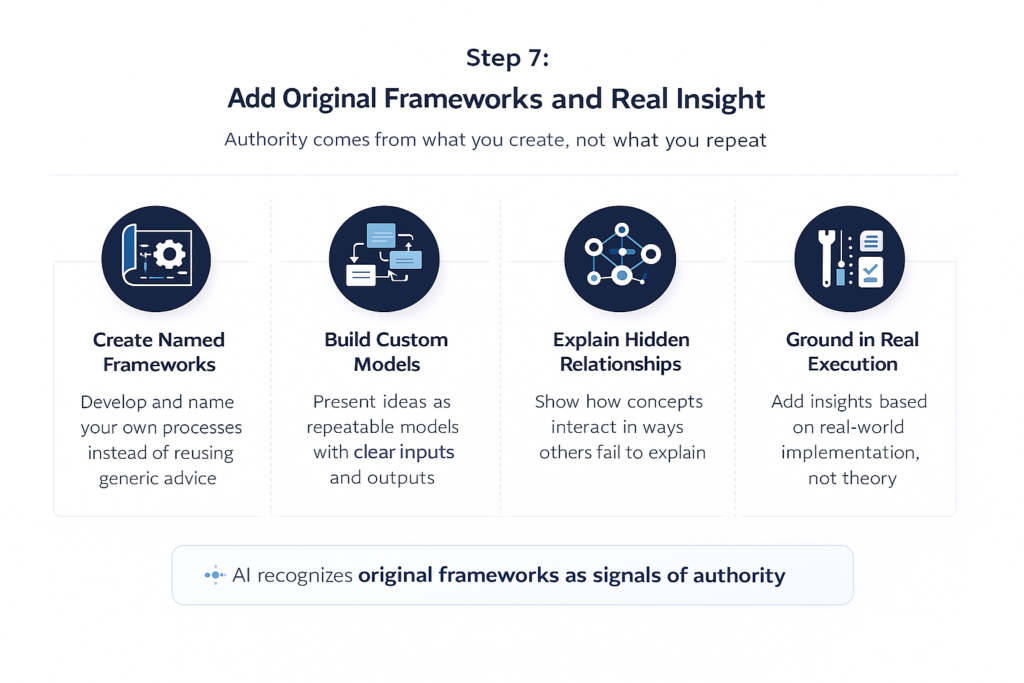 Add Original Frameworks and Real Insight